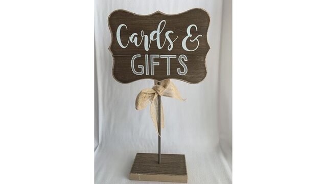Cards & Gifts Dark Wood on Pedestal 